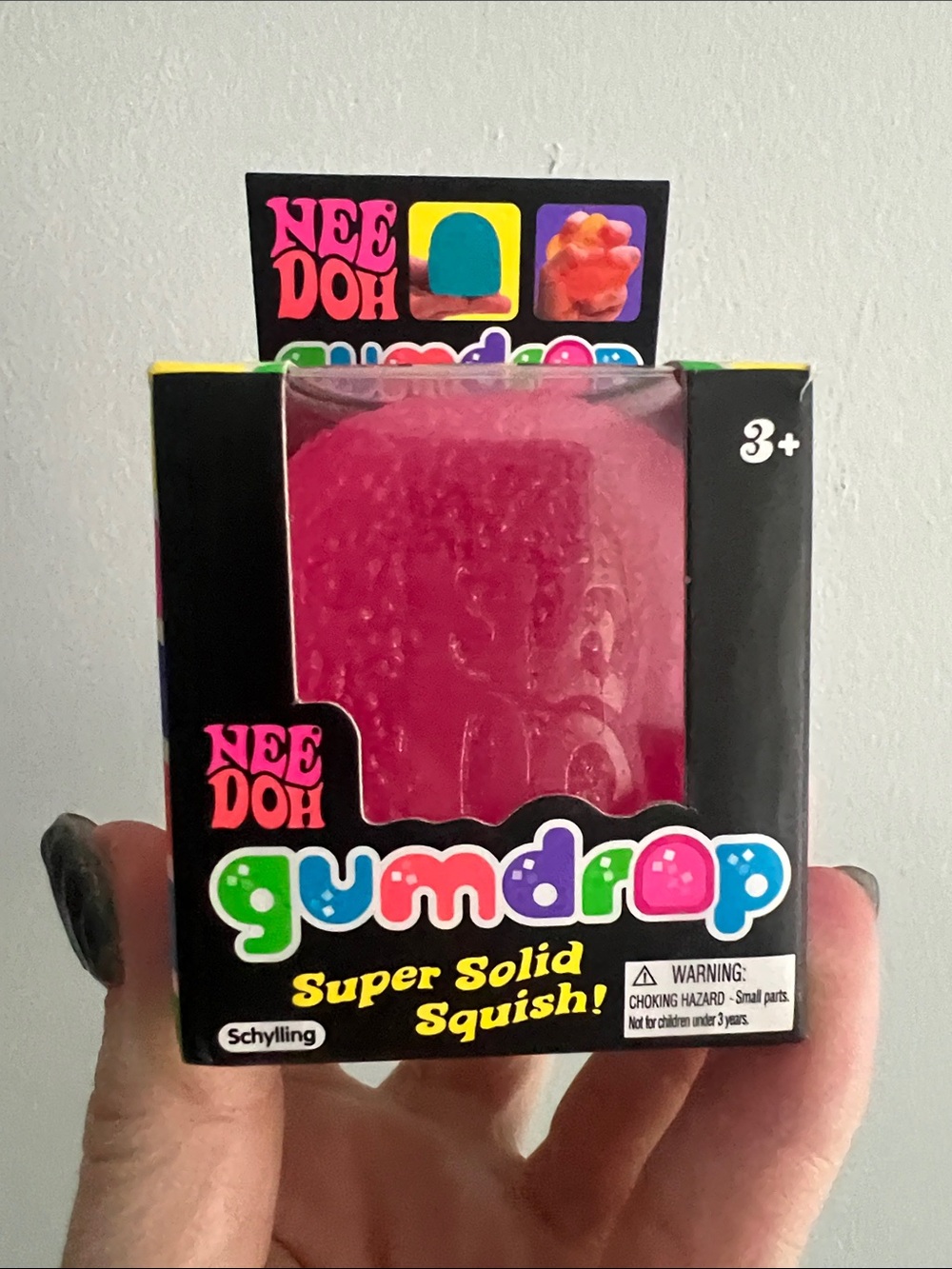 NeeDoh Gumdrop Super Solid Squish Pink Stress Toy